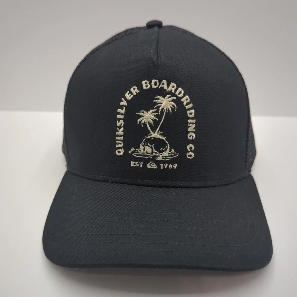 Quiksilver Boardriding Co Mens Black Mesh Trucker Hat Snapback Cap QSM25CA163